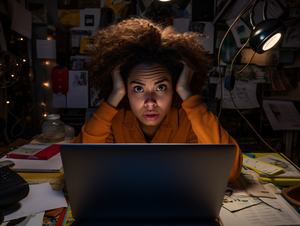 ficar distraída pelas redes sociais. 